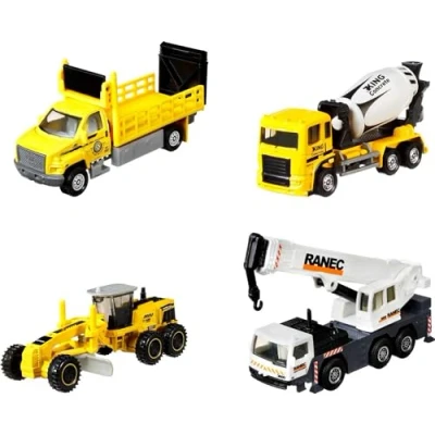Afbeelding van Matchbox Bouwteam Pack 4 Speelgoedwagens