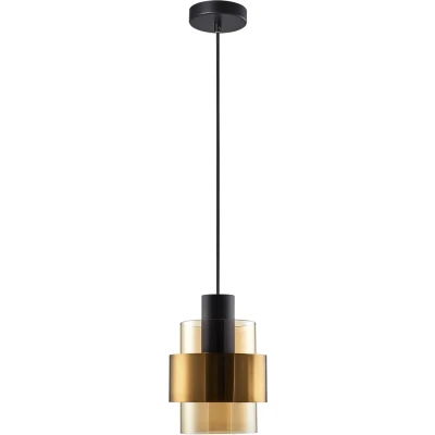 Afbeelding van Freelight Hanglamp Chiasso 1 lichts Ø 14 cm zwart goud