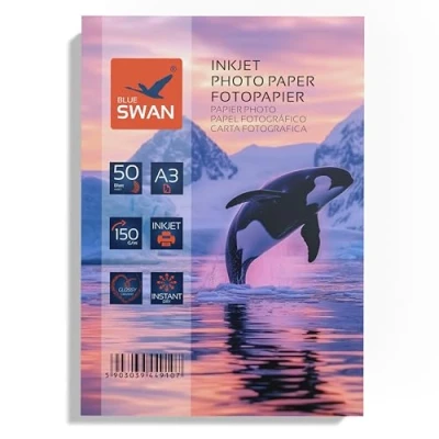 Afbeelding van BLUE SWAN 50 vellen fotopapier, A3, 150 g, glanzend, eenzijdig waterdicht