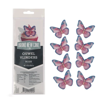 Afbeelding van BrandNewCake Ouwel Vlinders Roze 16st.