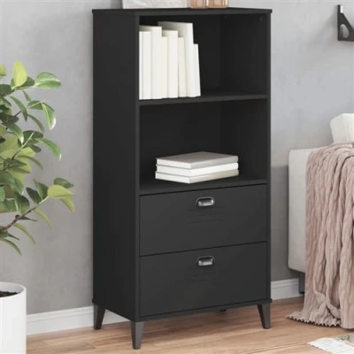 Afbeelding van Boekenkast VIKEN 60x35x123 cm massief grenenhout zwart