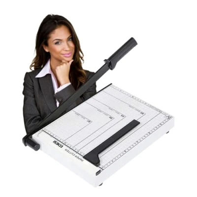 Afbeelding van Ediesi, Slijpmachine, A4, papiersnijder, guillotine, voor thuis, A4 vellen, schaar kantoor, professioneel, handmatig, maximale precisie, 3 kleuren verkrijgbaar (wit)