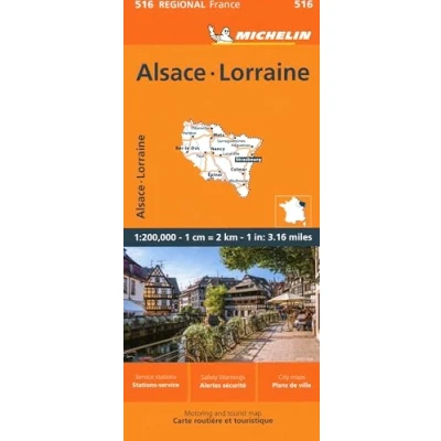 Afbeelding van Alsace Lorraine Michelin Regional Map 516