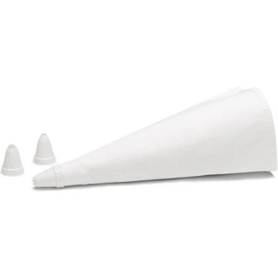 Afbeelding van Patisse Spuitzak met 3 Spuitmondjes 28 cm Wit/Katoen