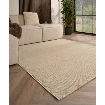 Afbeelding van Laagpolig Vloerkleed Loom Crème 120x170 Cm