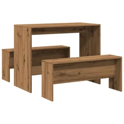 Image de vidaXL Ensemble table à manger et bancs 3 pcs bois d&#039;ingénierie855539