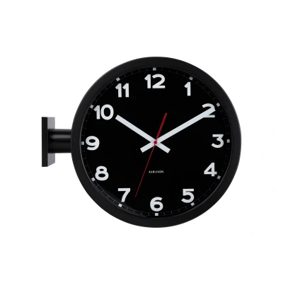 Afbeelding van Karlsson Wandklok New Classic Double Sided Zwart Ø38cm