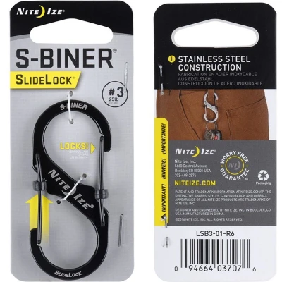 Afbeelding van Nite Ize S Biner Karabijnhaak Slidelock Zwart #3