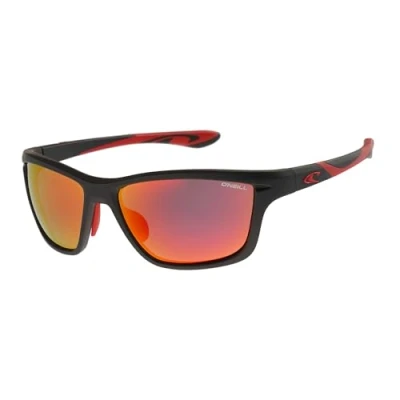 Afbeelding van Oneill ONS 9056 20 Lunettes de soleil pour homme 104P Noir mat caoutchouté/rouge avec verres miroir polarisés rouges,