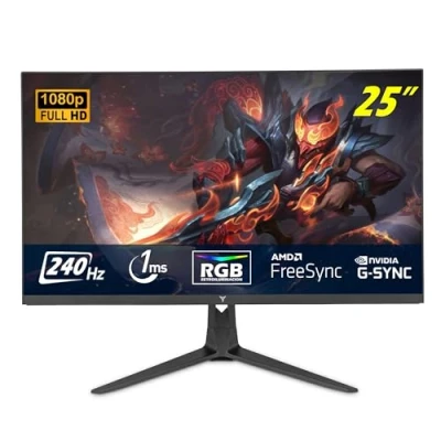 Afbeelding van YEYIAN Avance 25 inch FHD platte gaming monitor 1920 x 1080 VA led paneel RGB effecten kijkhoek 178 contrast 3000:1 240 Hz formaat 16:9 16,7 miljoen kleuren reactietijd 1 ms