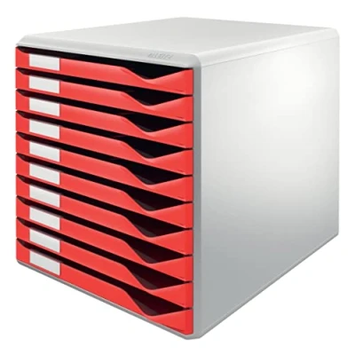 Afbeelding van Leitz Ladenblok met 10 laden Wit/Rood