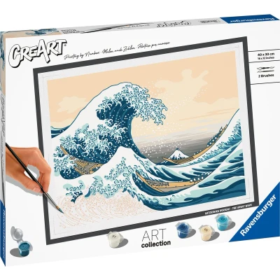 Afbeelding van Ravensburger CreArt Hokusai: The Great Wave Schilderen op nummer voor volwassenen
