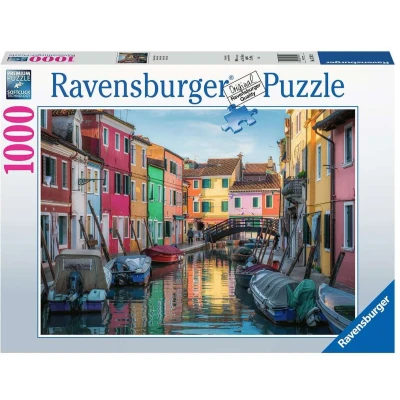 Afbeelding van Puzzel Ravensburger 17392 Burano Canal Venezia 1000 Onderdelen