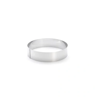 Afbeelding van De Buyer Ronde cirkel van roestvrij staal 18 x 4,5 cm Gemaakt in Frankrijk, perfect voor schuim, voorgerechten, gebak, duurzaam dat zijn vorm behoudt, goede thermische convectie