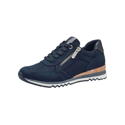 Image de MARCO TOZZI Baskets plates avec fermeture éclair pour femme Vegan, Navy Comb, 41 EU