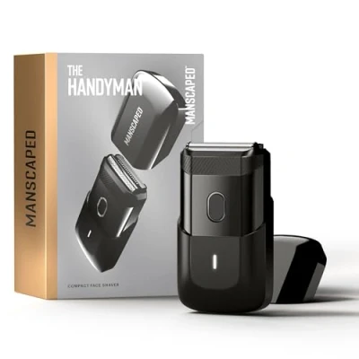 Afbeelding van The Handyman™ MANSCAPED® Compact scheerapparaat voor het gezicht, draadloos elektrisch heren, reisformaat met oplaadbare USB C batterij, niveau lange haren en waterdichte