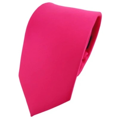 Afbeelding van TigerTie Uni satijnen stropdas in verschillende kleuren, Heet Roze.
