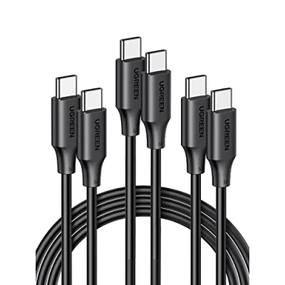 Afbeelding van UGREEN 3 stuks USB C naar PD kabel 100 W 5 A 20 V type snel opladen compatibel met iPhone 15 Plus Pro Max MacBook iPad Galaxy S24 Ultra S23 A54 PS5 controller (2 m)