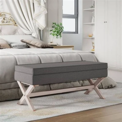 Afbeelding van Opbergkruk 110x45x49 cm stof donkergrijs