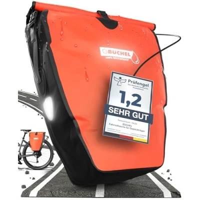 Afbeelding van Büchel Luxe Pakaftas / Enkele fietstas Rood/Zwart 25.4L