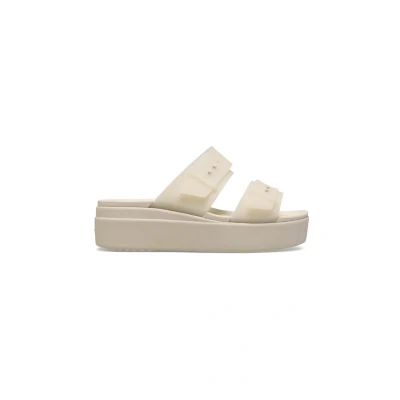 Afbeelding van Crocs Brooklyn BuckleFrostedLowWedge Sandales pour femme, grès, pointure 38, 37/38 EU