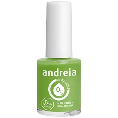 Image de Andreia Vernis Halal à Ongles Végétalien Brillant, Perméable &amp; Respirant Conforme aux Exigences Haute Qualité Couleur B10 Vert 10.5ml