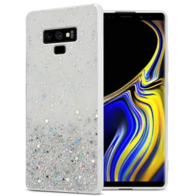 Afbeelding van Cadorabo Hoesje geschikt voor Samsung Galaxy NOTE 9 in Transparant met Glitter Beschermhoes van flexibel TPU silicone fonkelende glitters Case Cover Etui