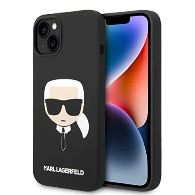 Afbeelding van Karl Lagerfeld KLHMP14MSLKHBK iPhone 14 Plus 6.7 hardcase zwart/zwart Siliconen Karl`s Head Magsafe