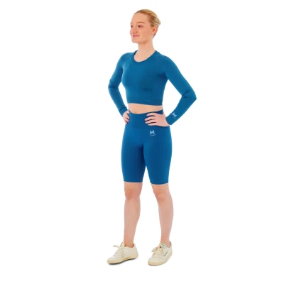 Afbeelding van Xtreme Sportswear Dames Sportset Korte Sportlegging + Sport Croptop Blauw S