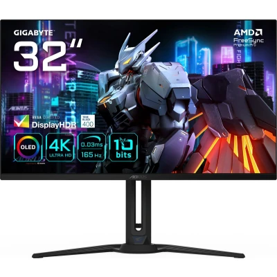 Afbeelding van GIGABYTE AORUS FO32U QD OLED Monitor 31.5&#039;&#039; 3840x2160 (4K) 165 Hz 0.03 ms 250 cd/m² 1500000:1 FreeSync Premium Pro zwart