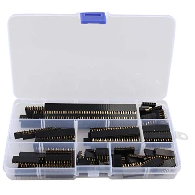Afbeelding van HALJIA 120 stuks assortiment dameshoofdset 2,54 mm 4/6/8/10/12/16/20/40 vrouwelijke pin compatibel met Arduino schild (zwart)