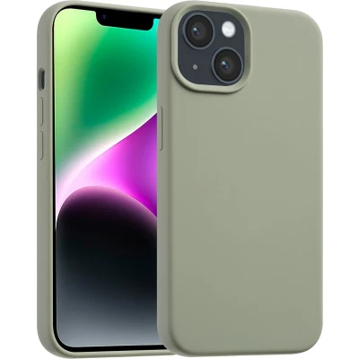 Afbeelding van Accezz Hoesje Geschikt voor iPhone 14 Siliconen Liquid Silicone Backcover MagSafe Lichtgroen