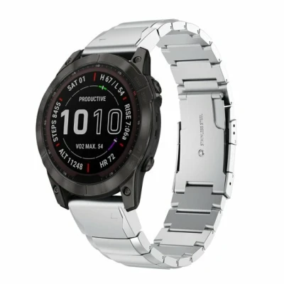 Afbeelding van Stainless steel schakelband Zilver Garmin Quatix 7X / 6X &amp; Tactix 7 (pro)