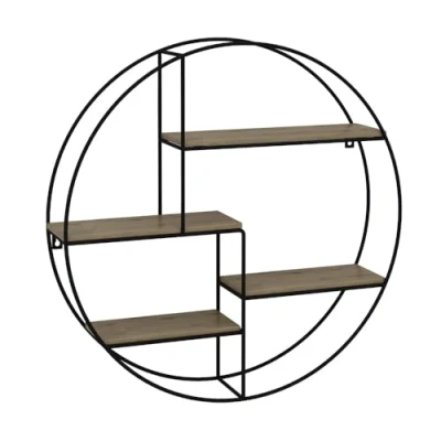 Afbeelding van Vicco plank &quot;Fyrk&quot;, eiken/zwart, 55 x cm Rond