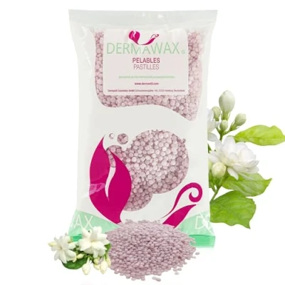 Image de Dermawax 800g Perles de Cire Pelables Crystal Mauve Jasmin Hypoallergénique Sans Colophane pour Épilation Professionnelle Zones Sensibles &amp; Corps Entier (0,8 kg, Jasmine)