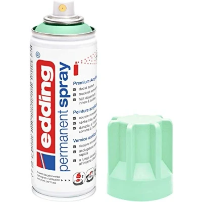 Afbeelding van edding 5200 permanente spray neo mint mat 200 ml acryllak voor het lakken en decoreren van glas, metaal, hout, keramiek, kunststof, canvas lakspray, acrylspray, verfspray