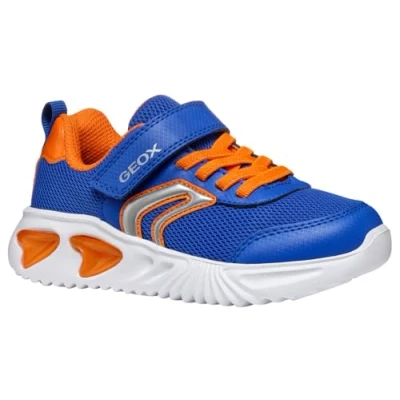 Afbeelding van Geox Light UP Assister BOY Sneakers laag voor kinderen, Maat: 35, Royal/orange Imitatieleer/ textiel