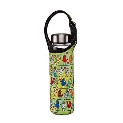 Afbeelding van Goebel James Rizzi Glazen fles met hoes Birds on a Love Wire Beker glas 700ml