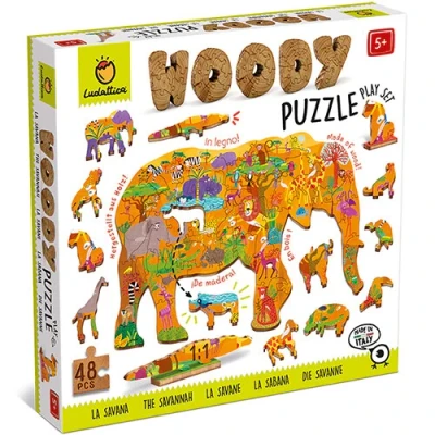 Afbeelding van Ludattica woody puzzel savanne 48st
