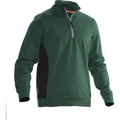 Afbeelding van Jobman 5401 Halfzip Sweatshirt 65540120 Bosgroen/Zwart