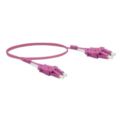 Image de exertis Connect Cordon de raccordement LC/UPC multimode (M) pour 2 m mm fibre optique duplex 50 / 125 microns OM4 sans halogène, uniboot erika