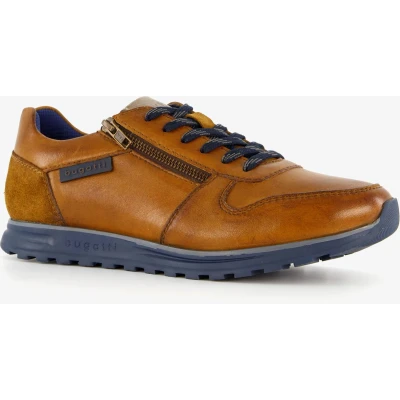 Afbeelding van Bugatti leren heren sneakers cognac bruin Maat 45