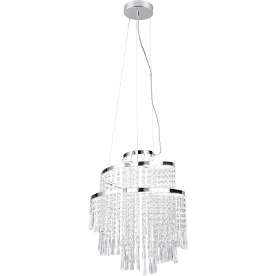 Afbeelding van Pomp LED hanglamp, Ø 38 cm, chroom, acryl/metaal, CCT