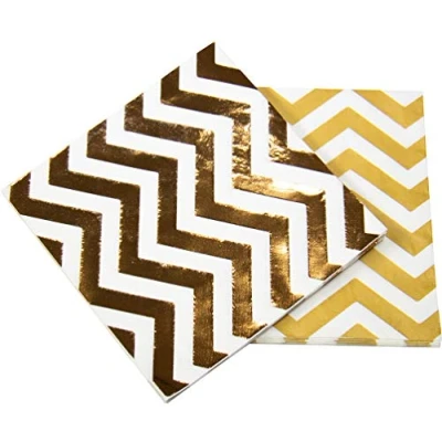 Afbeelding van Folat Servetten zigzag Rose Gold (20stuks)
