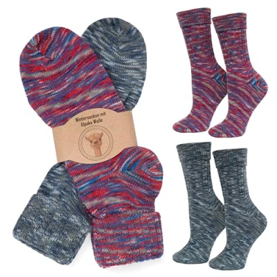 Afbeelding van MOUNTREX alpaca unisex sokken, Lila/Blauw