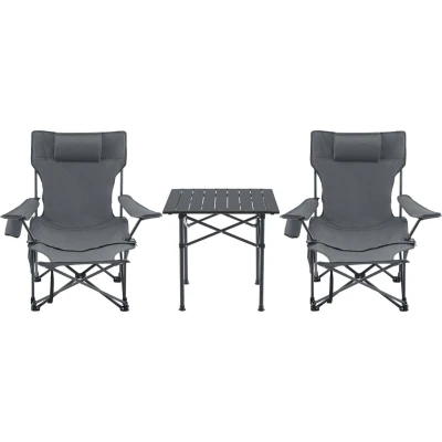 Afbeelding van Tuinset Bellante 3 delig campingset opvouwbaar grijs casa.pro