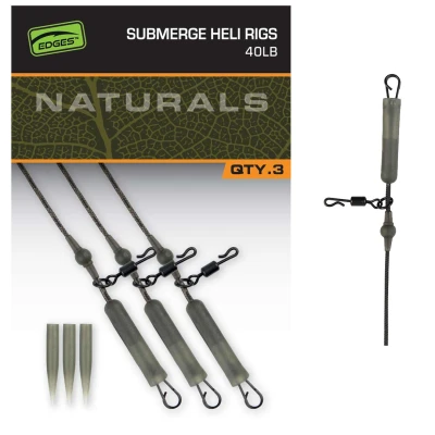 Afbeelding van Fox Naturals Submerged Heli Rig Leaders 40lb (3 stuks)