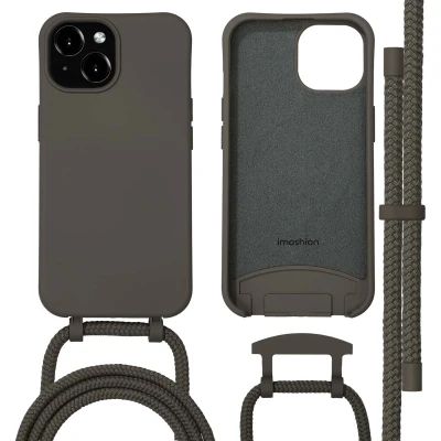 Afbeelding van imoshion Hoesje Geschikt voor iPhone 15 met koord Color Backcover afneembaar MagSafe bruin