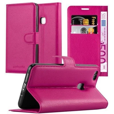 Afbeelding van Cadorabo Hoesje geschikt voor Huawei P10 LITE in KERSEN ROZE Beschermhoes met magnetische sluiting, standfunctie en kaartvakje Book Case Cover Etui