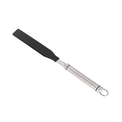 Afbeelding van KitchenCraft Professionele spatel van kunststof, paletmes voor bakken met roestvrijstalen handgreep, 33 cm, zilver/zwart